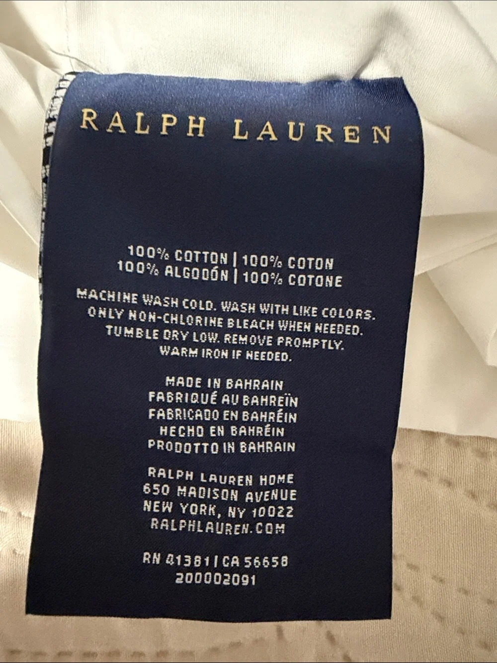 Ralph Lauren White Palmer Percale King Pillow Sham